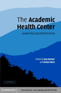 Cover image: The Academic Health Center 1st edition 9780521827188