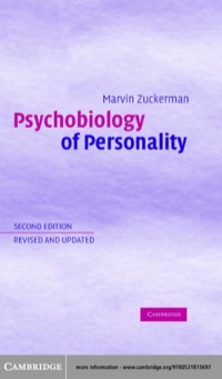 Cover image: Psychobiology of Personality 2nd edition 9780521815697