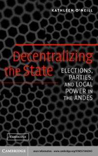 Cover image: Decentralizing the State 1st edition 9780521846943