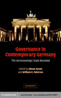 صورة الغلاف: Governance in Contemporary Germany 1st edition 9780521848817