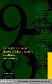 Cover image: Elementary Number Theory in Nine Chapters 2nd edition 9780521850148