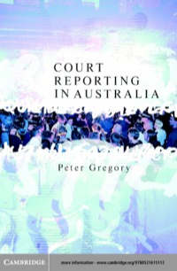 Cover image: Court Reporting in Australia 1st edition 9780521615112