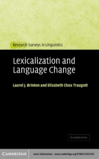 Cover image: Lexicalization and Language Change 1st edition 9780521833103