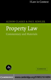 Cover image: Property Law 1st edition 9780521614894