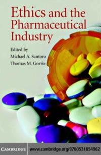 Imagen de portada: Ethics and the Pharmaceutical Industry 1st edition 9780521854962