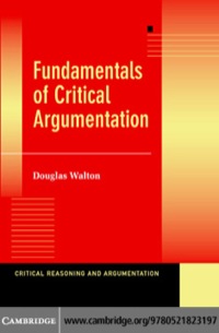 Imagen de portada: Fundamentals of Critical Argumentation 1st edition 9780521823197
