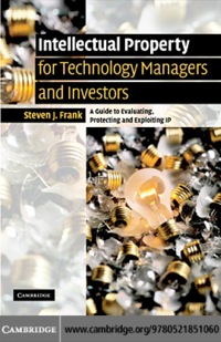 Cover image: Intellectual Property for Managers and Investors 1st edition 9780521851060