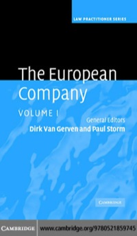 Cover image: The European Company: Volume 1 1st edition 9780521859745