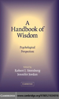 Imagen de portada: A Handbook of Wisdom 1st edition 9780521834018