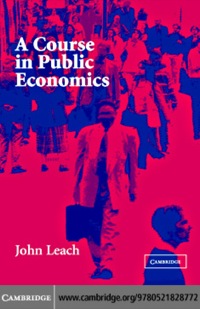 Omslagafbeelding: A Course in Public Economics 9780521828772