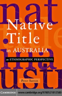 Cover image: Native Title in Australia 1st edition 9780521812580