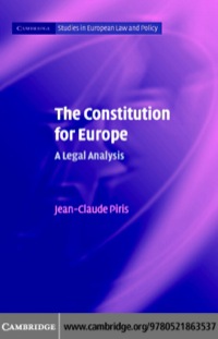 Cover image: The Constitution for Europe 1st edition 9780521863537