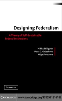Cover image: Designing Federalism 1st edition 9780521816182