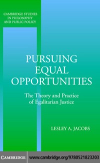 Imagen de portada: Pursuing Equal Opportunities 1st edition 9780521823203