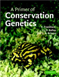 Cover image: A Primer of Conservation Genetics 9780521538275