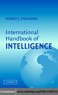 صورة الغلاف: International Handbook of Intelligence 1st edition 9780521808156