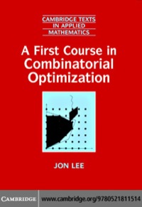 صورة الغلاف: A First Course in Combinatorial Optimization 1st edition 9780521811514
