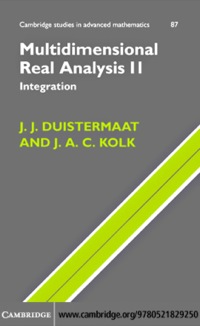 Cover image: Multidimensional Real Analysis II 1st edition 9780521829250