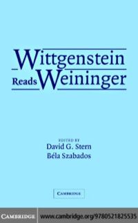 Titelbild: Wittgenstein Reads Weininger 1st edition 9780521825535