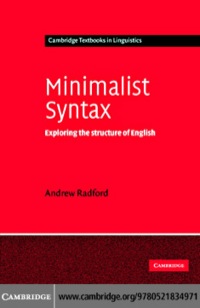 Imagen de portada: Minimalist Syntax 1st edition 9780521834971