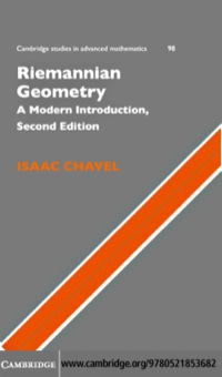 Cover image: Riemannian Geometry 2nd edition 9780521853682