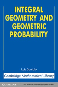 Cover image: Integral Geometry and Geometric Probability 2nd edition 9780521523448