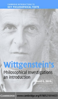 Cover image: Wittgenstein's Philosophical Investigations 1st edition 9780521814423