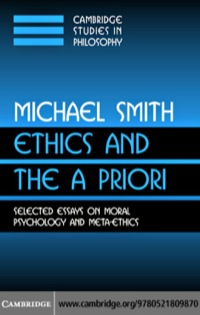 Cover image: Ethics and the A Priori 1st edition 9780521809870