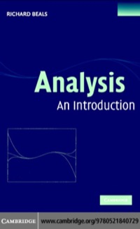 Imagen de portada: Analysis 1st edition 9780521600477