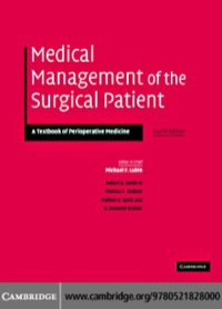 Cover image: Medical Management of the Surgical Patient 4th edition 9780521828000