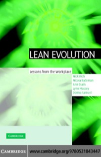 Imagen de portada: Lean Evolution 1st edition 9780521843447