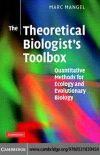 Cover image: The Theoretical Biologist's Toolbox 1st edition 9780521537483