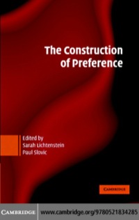 Cover image: The Construction of Preference 1st edition 9780521834285