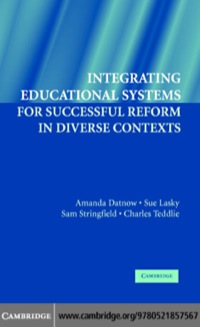 Imagen de portada: Integrating Educational Systems for Successful Reform in Diverse Contexts 1st edition 9780521857567