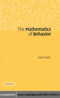 Cover image: The Mathematics of Behavior 1st edition 9780521850124