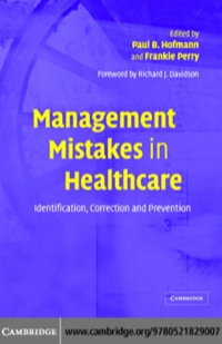 Imagen de portada: Management Mistakes in Healthcare 1st edition 9780521829007