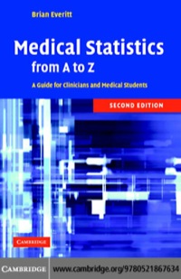صورة الغلاف: Medical Statistics from A to Z 2nd edition 9780521867634
