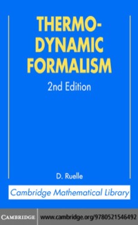 Cover image: Thermodynamic Formalism 2nd edition 9780521546492