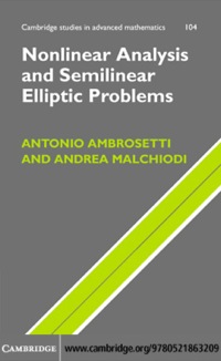 Cover image: Nonlinear Analysis and Semilinear Elliptic Problems 1st edition 9780521863209