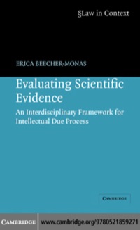 Imagen de portada: Evaluating Scientific Evidence 1st edition 9780521859271
