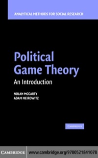 Cover image: Political Game Theory 1st edition 9780521841078