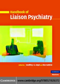 Imagen de portada: Handbook of Liaison Psychiatry 1st edition 9780521826372