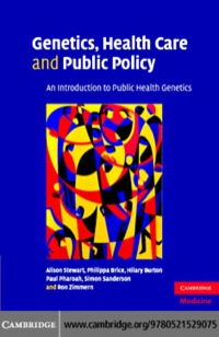 Imagen de portada: Genetics, Health Care and Public Policy 1st edition 9780521529075