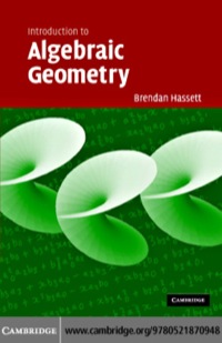 Cover image: Introduction to Algebraic Geometry 1st edition 9780521691413