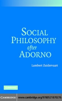 Cover image: Social Philosophy after Adorno 1st edition 9780521870276