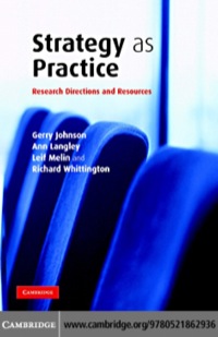 Imagen de portada: Strategy as Practice 1st edition 9780521862936