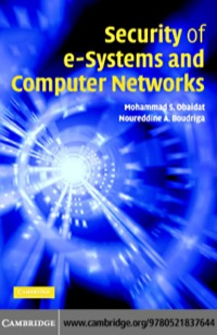 Imagen de portada: Security of e-Systems and Computer Networks 1st edition 9780521837644