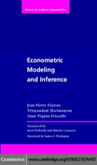 Cover image: Econometric Modeling and Inference 1st edition 9780521876407