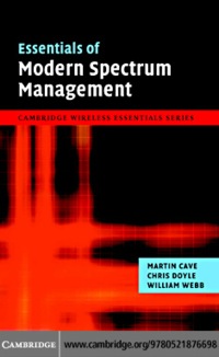 Cover image: Essentials of Modern Spectrum Management 1st edition 9780521876698
