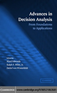 Imagen de portada: Advances in Decision Analysis 1st edition 9780521863681